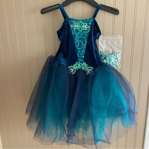 Revolution Halloween Dance Costume Peacock Style Tutu Child Size Med 6-8